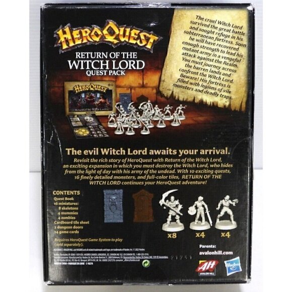 Hero Quest Return of the Witch Lord Quest Pack HASBRO, NEW OPEN BOX - Picture 7 of 8